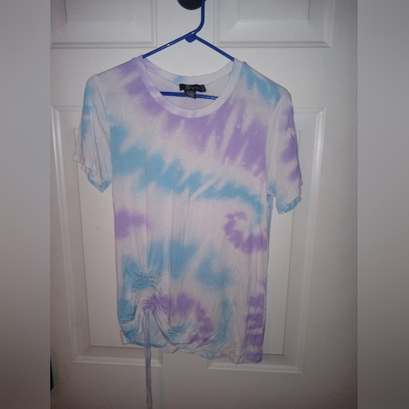 Miss Chievous Tops - Miss Chevous Tie Dye Women's Shorr Sleeved Shirt Tie Dye Size L